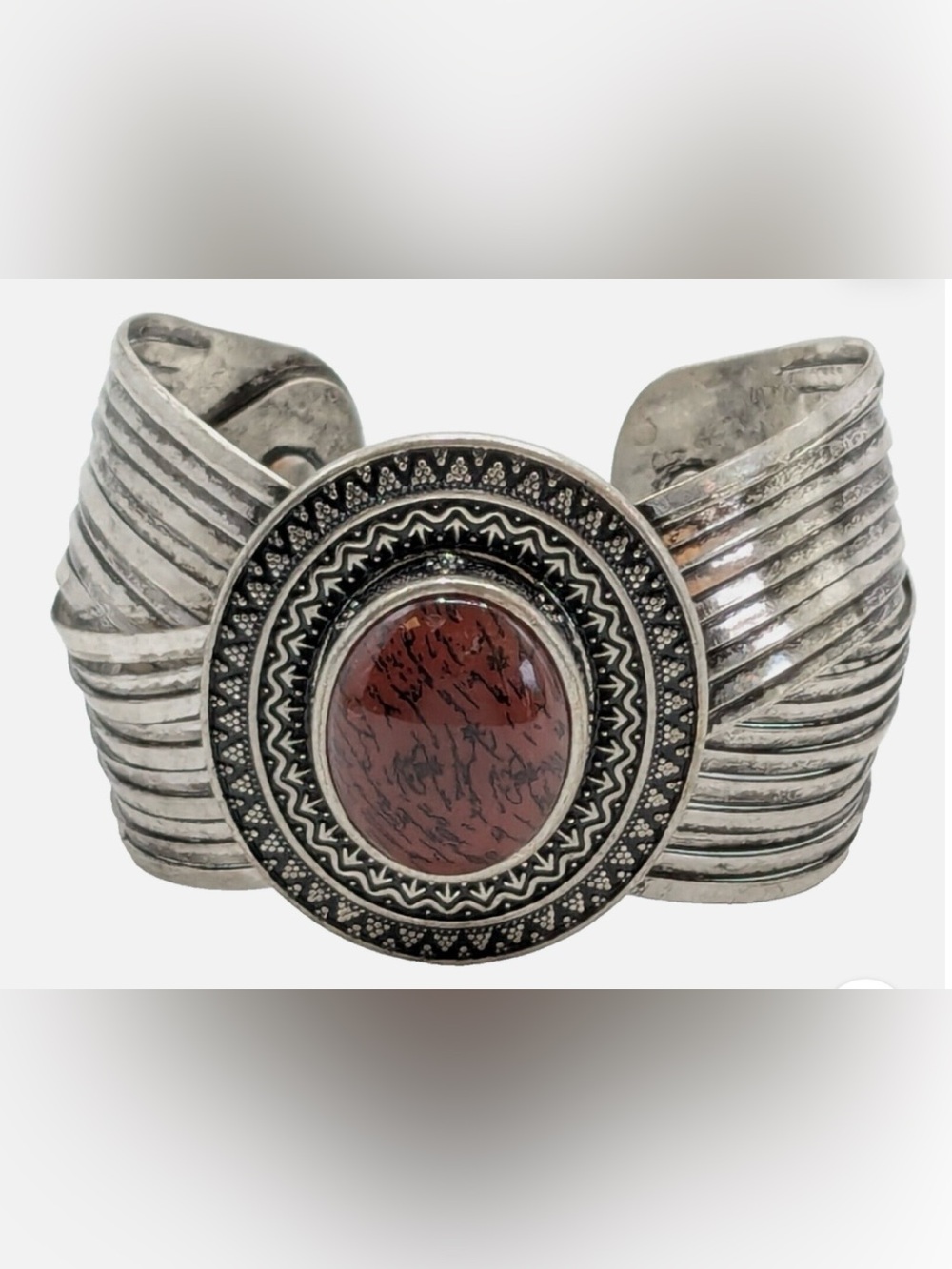 PD Red Cabochon Cuff Bracelet